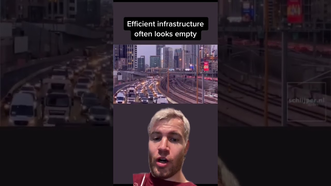 Efficient infrastructure often looks empty #publictransit #cars #urbanism