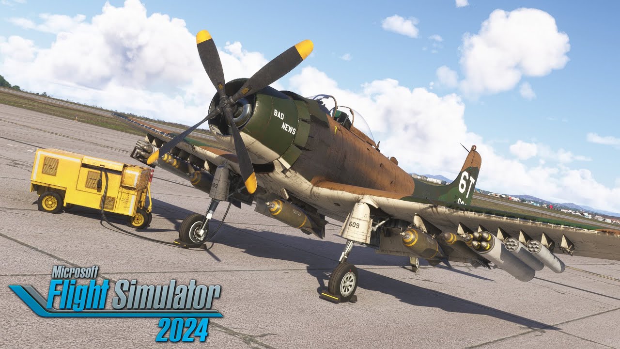 Miltech/Blackbird A-1H Skyraider — первый взгляд на обзор! — MSFS 2024.
