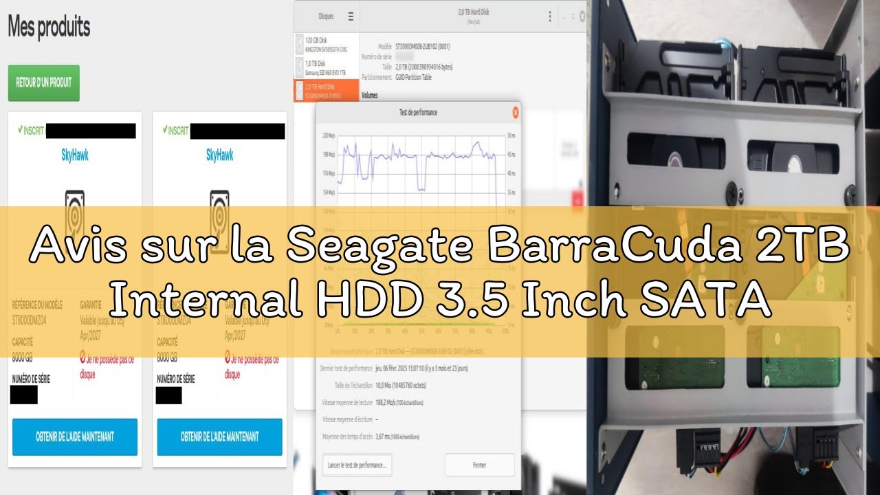 Avis sur la Seagate BarraCuda 2TB Internal HDD 3.5 Inch SATA 6Gb/s 7200RPM 256MB Cache for Desktop P