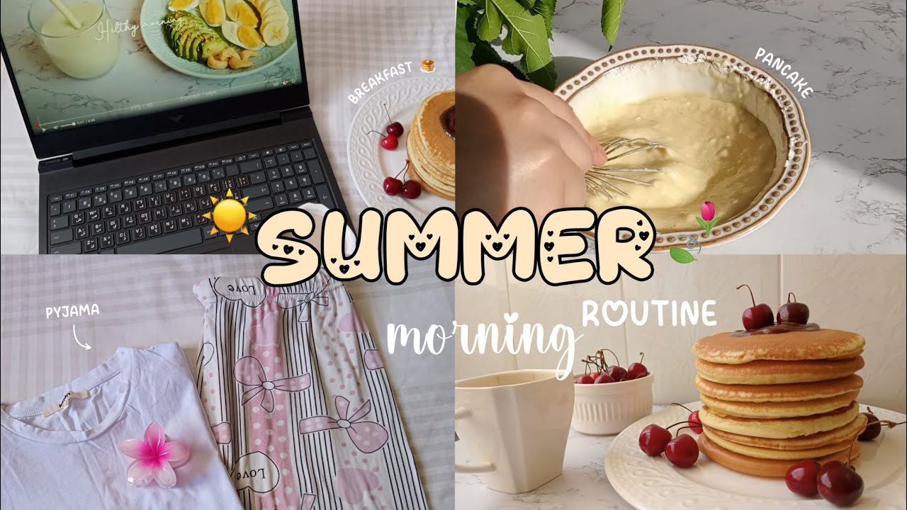 روتيني الصباحي في العطلة ☀️ Summer morning routine 🍃🌷 #روتيني_الصباحي
