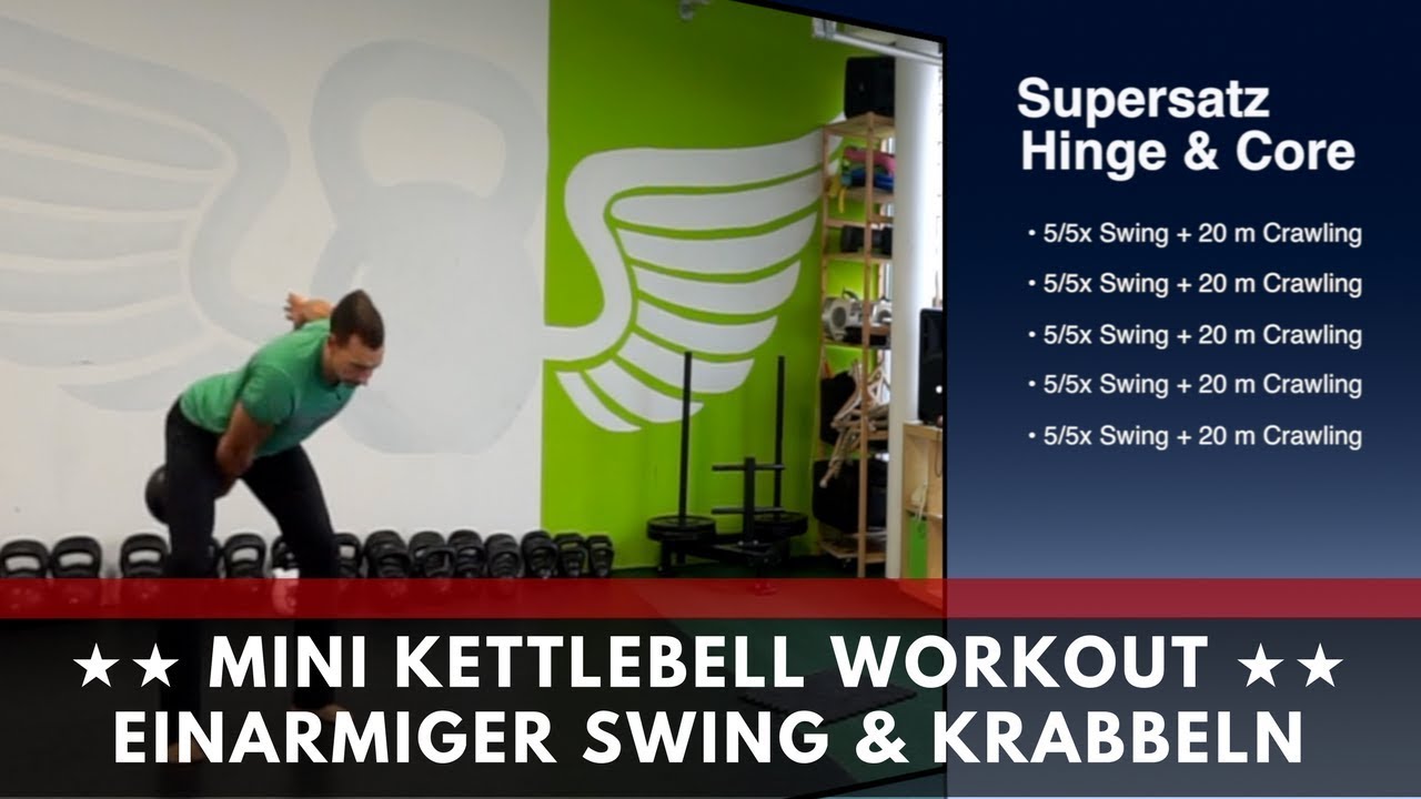 Mini Workout mit einarmigen Swing und Krabbeln - H&uuml;ftstrecker und Rumpfstabilisation aktivieren