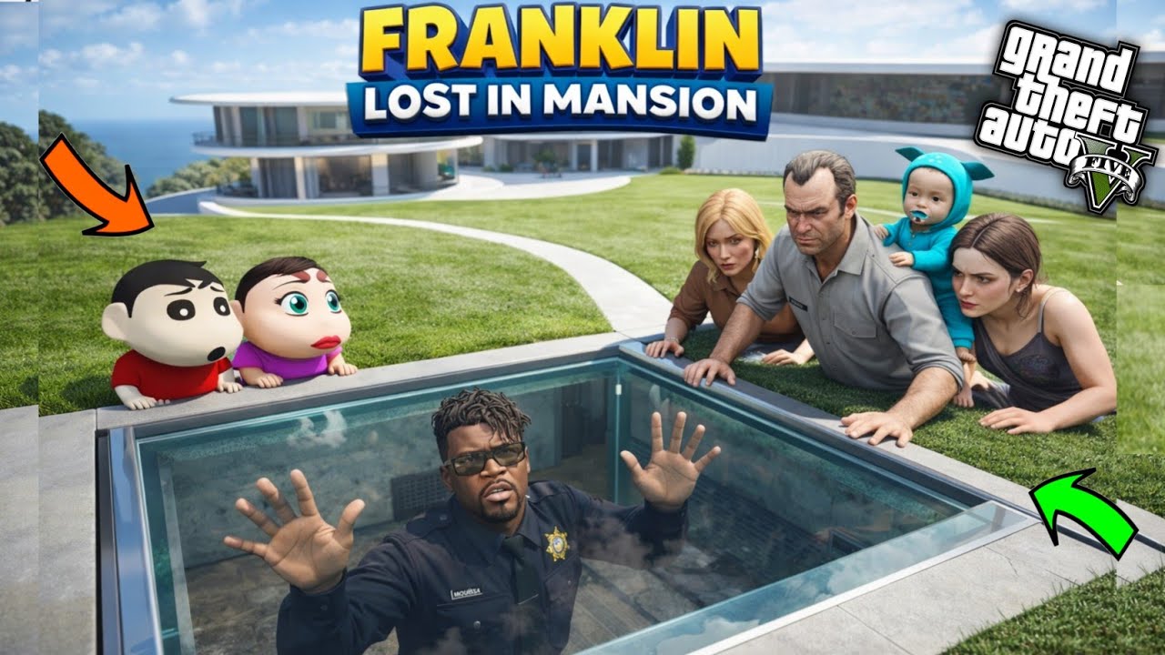 GTA 5: Franklin Lost In Mansion's Secret Bunker 😵Family Crying For Him Shinchan 😰💔Ps Gamester 