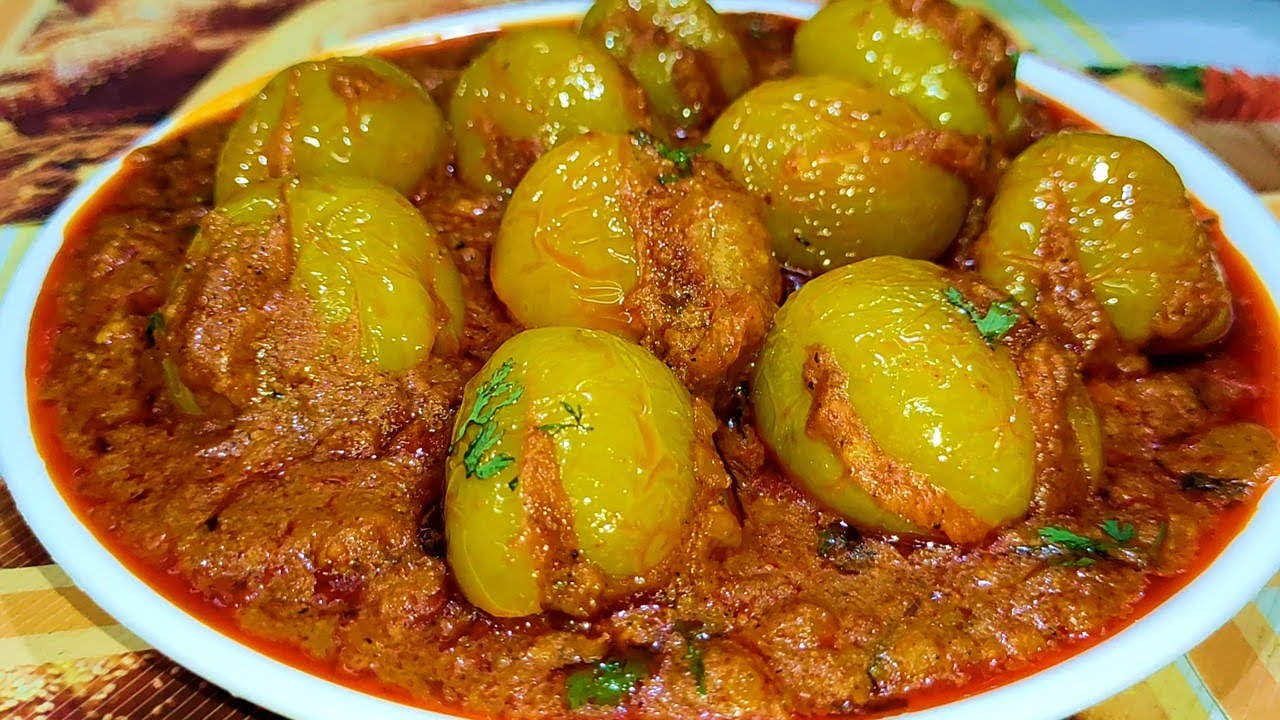 भरवां कच्चे हरे टमाटर की सब्ज़ी / Stuffed greenTomato Gravy recipe / Bharwa Tamatar recipe