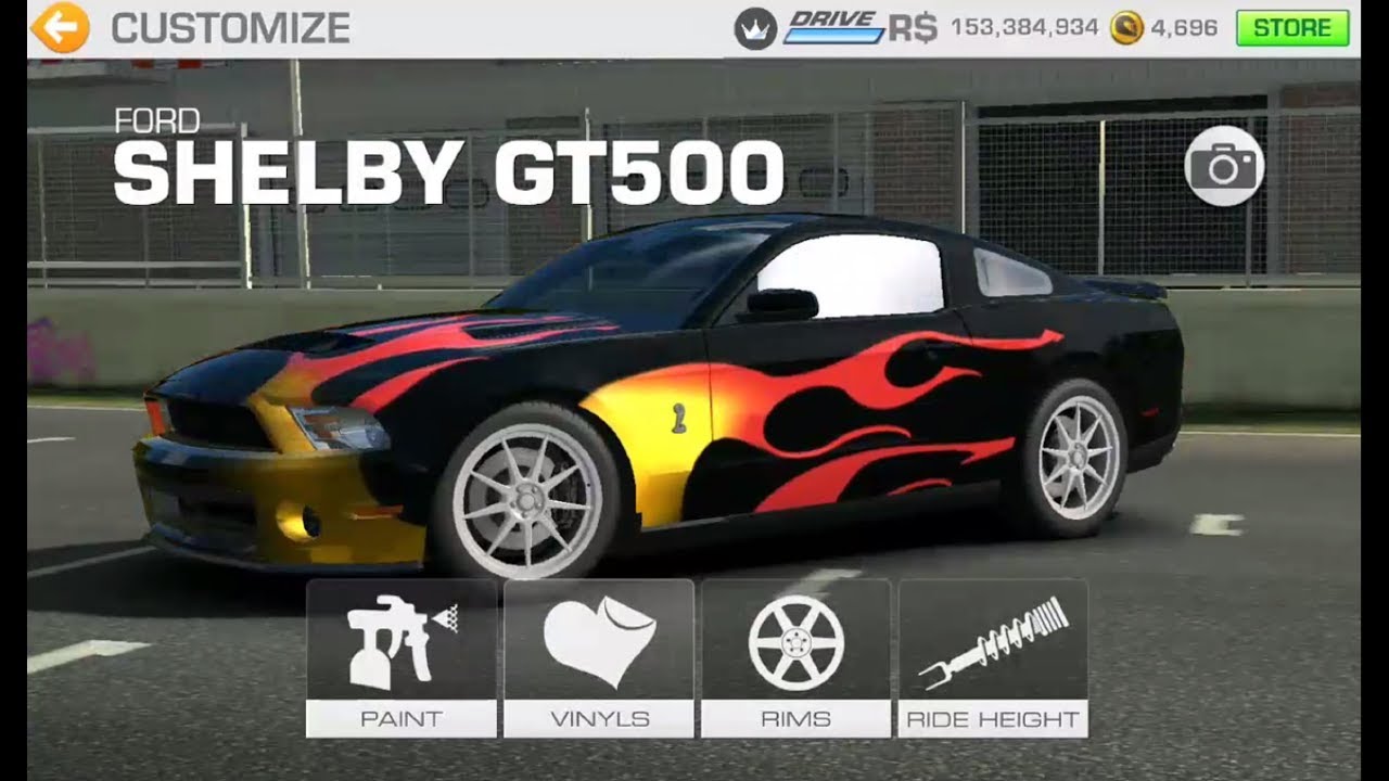 Real Racing 3-Custom Razors Mustang Need For Speed Flames Ford Shelby GT500 NFS