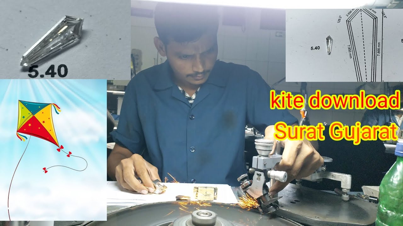 ​🪁 Kite Shape Diamond Cutting Full Process | Fancy Cut Diamond Surat