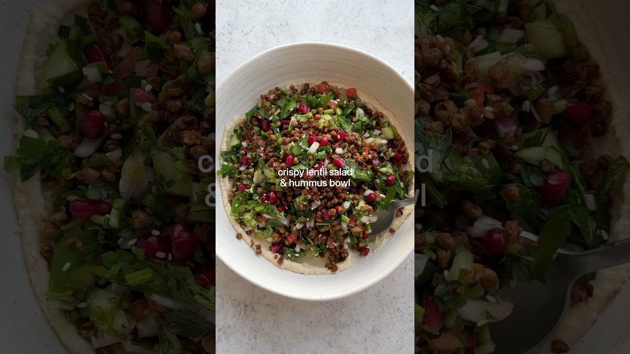 Crispy Lentil Salad & Hummus