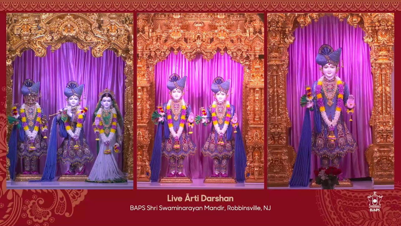 BAPS Shri Swaminarayan Mandir - Robbinsville, NJ - Live Sandhya Arti