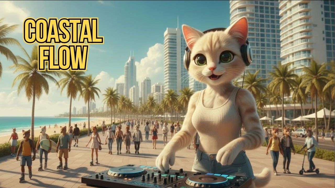 Coastal Chill Reggae 🌊 Easy Island Music | Cat DJ Live