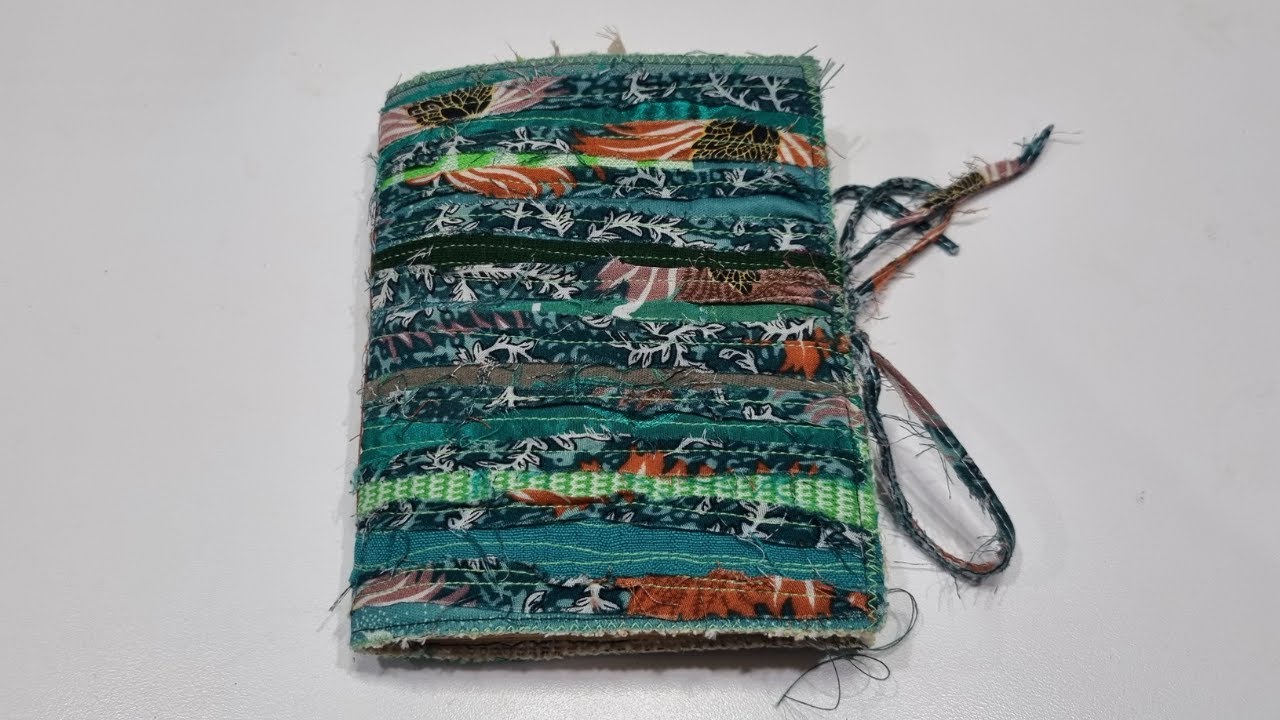 Making a journal from small fabric scraps & recycled elements #GiveAScrap