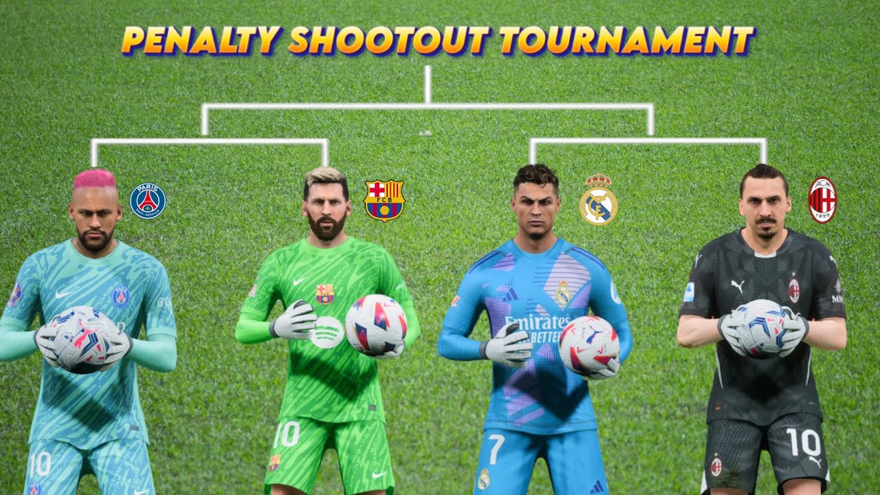GK Messi vs GK Neymar vs GK Ibrahimovic vs GK Ronaldo | Penalty Shootout Tournament - FC24
