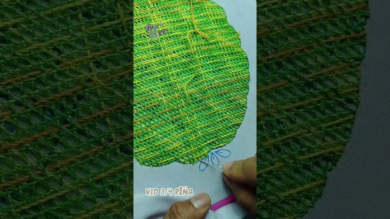 VID 3/4 Piña- Puntada fantasía- Base panal- #piñaverde #piñas #frutas #puntadafantasia #colores 