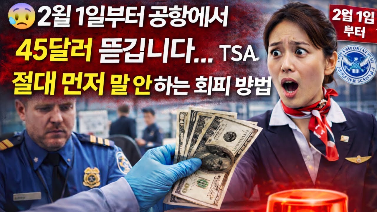 😱2월 1일부터 공항에서 45달러 뜯깁니다… TSA가 절대 먼저 말 안 하는 회피 방법