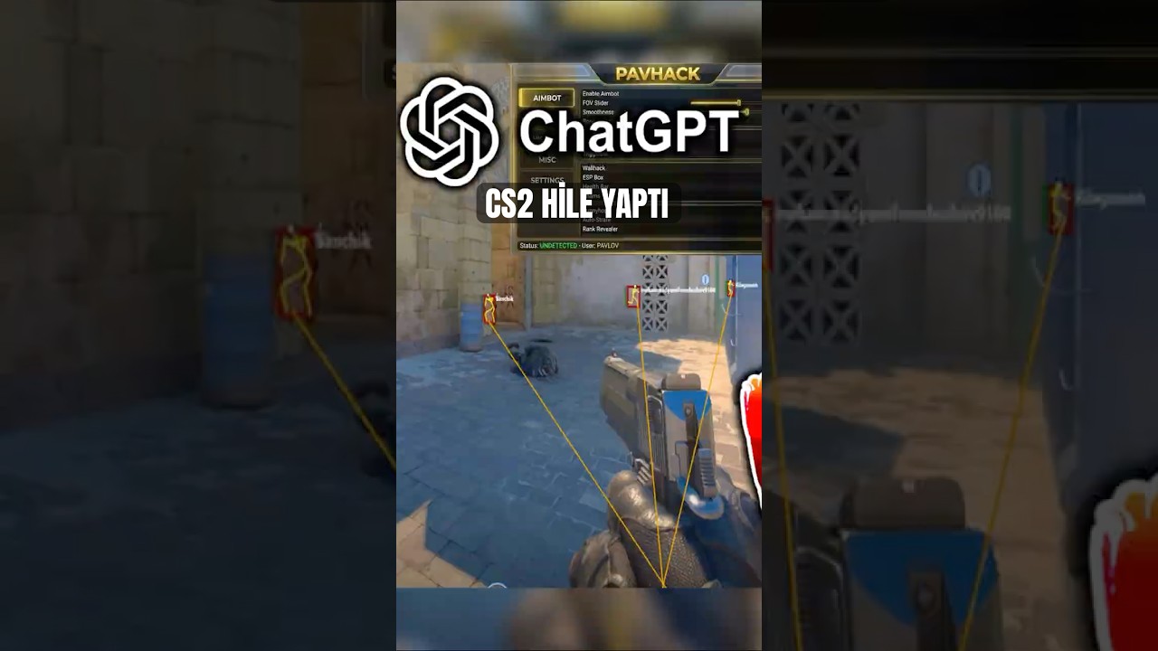 YAPAY ZEKA CS2 İ&Ccedil;İN HİLE KODLARI!! DERECELİDE &Ccedil;ALIŞTI!! #cs2 #aihacks #ytpavlov #csgo #pavlov