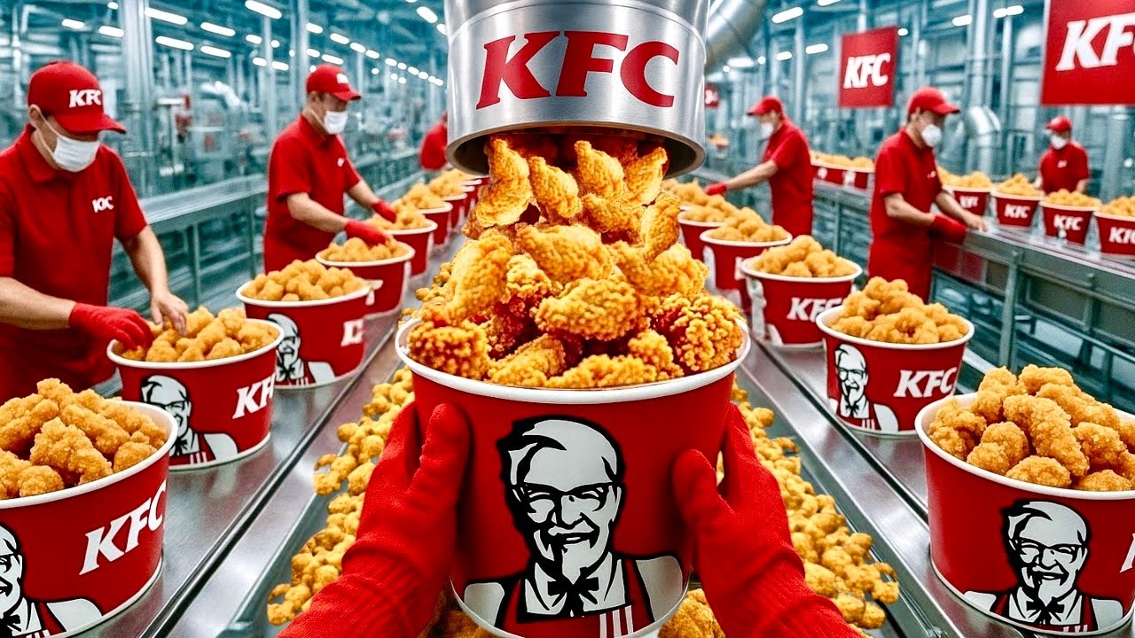 CÓMO se HACE el POLLO FRITO de KFC 🍗 | PROCESO INDUSTRIAL 🏭