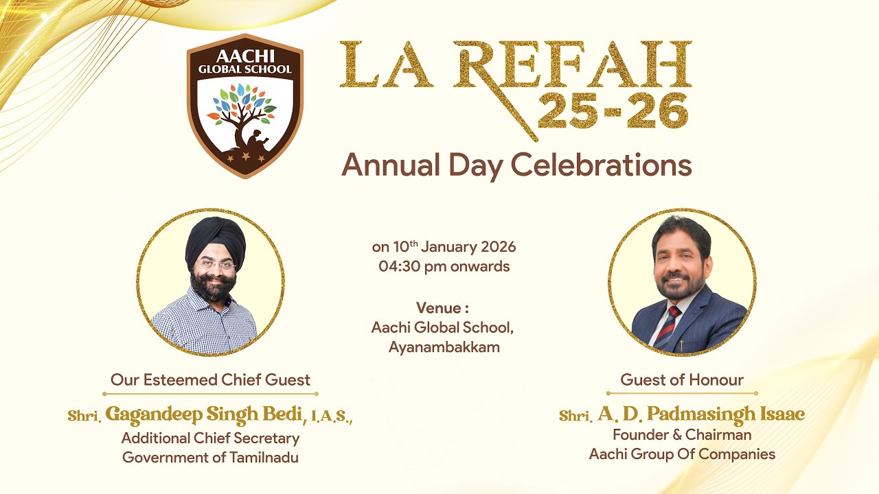 #Live: Aachi Global School | Annual Day Celebrations | LA REFAH 25-26 | 10 January 2026