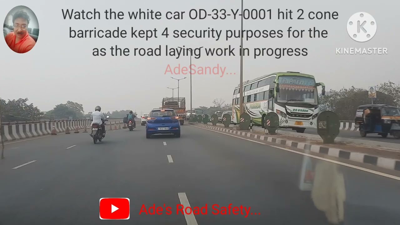 Hitting the safety cones...rash driving...