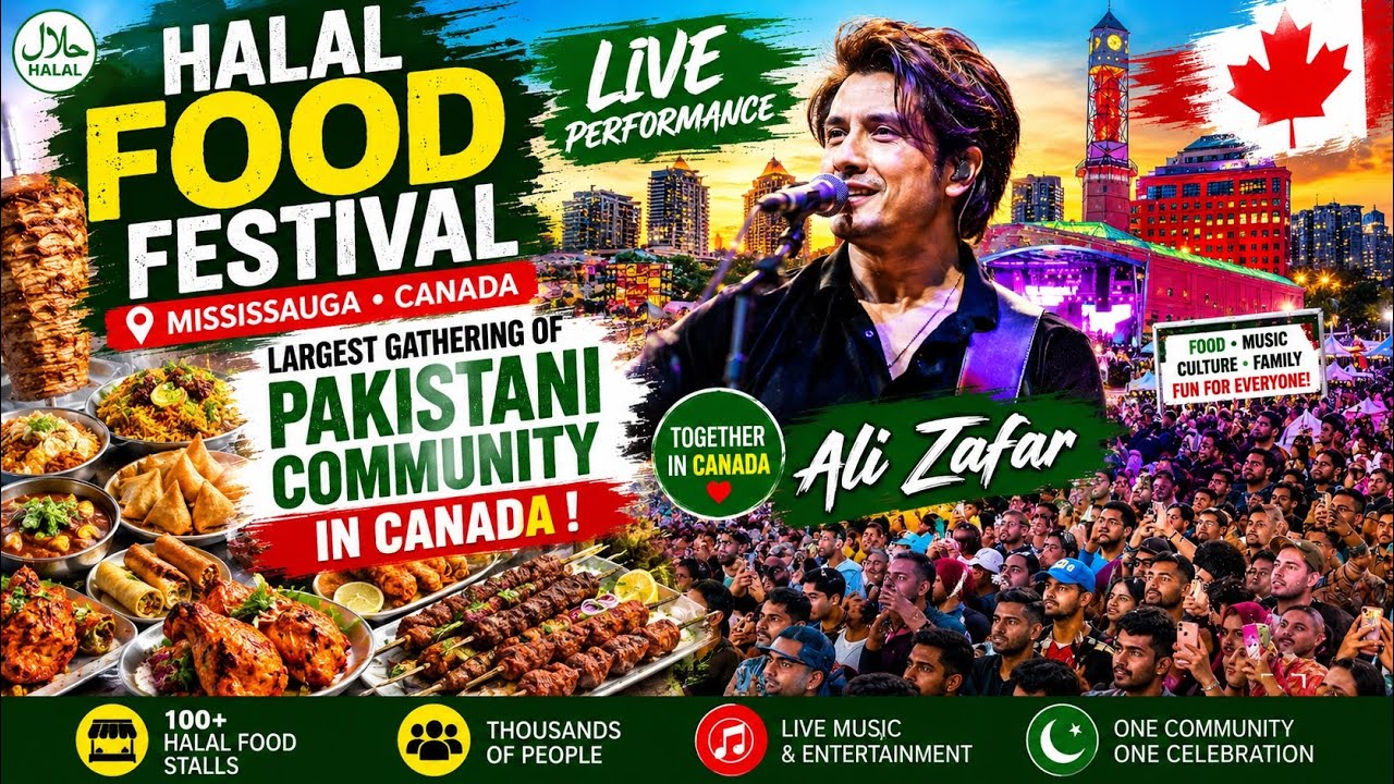 Ali Zafar Live at Celebration Square Mississauga | Halal Food Festival 2026 | Massive Crowd!