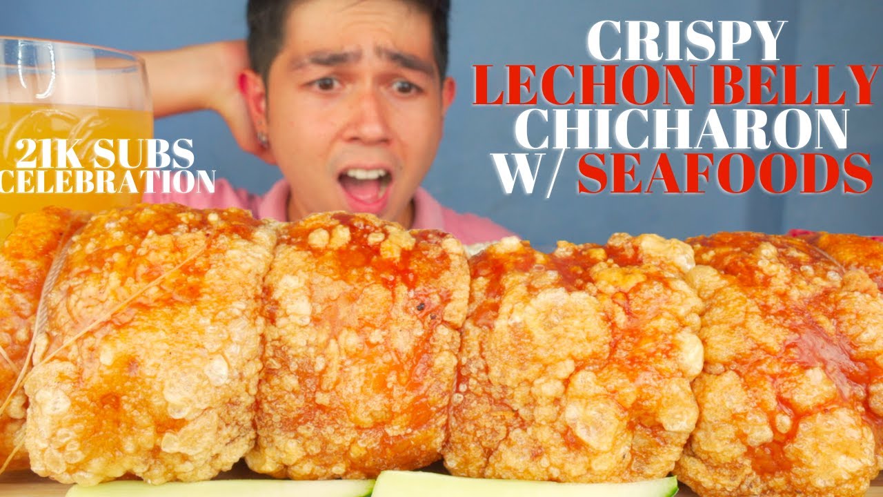 CRISPY LECHON BELLY CHICHARON W/ SEAFOODS |HUNGRY VOHN | collab 