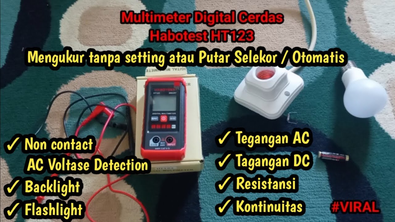 Cara menggunakan Multimeter Digital Cerdas Habotest HT123 