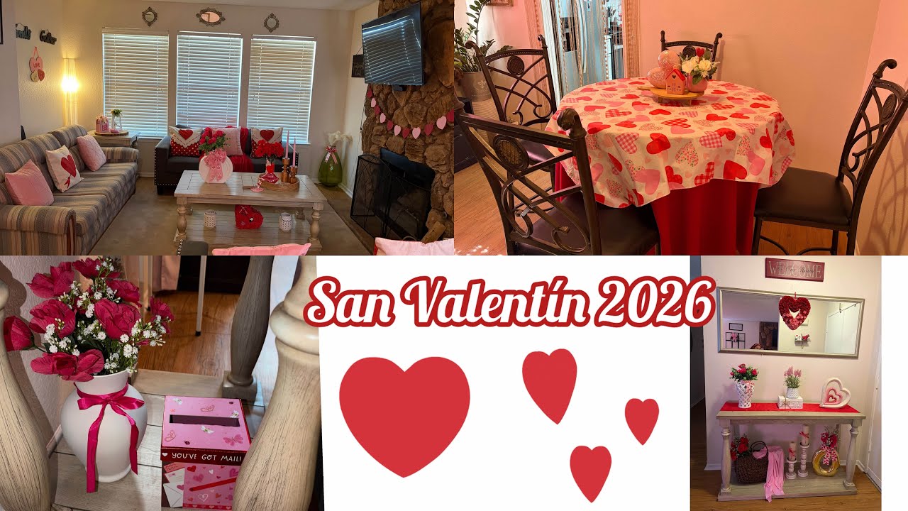 Decoración de San Valentín 2026 | Sala | Mesa de entrada | comedor pequeño 