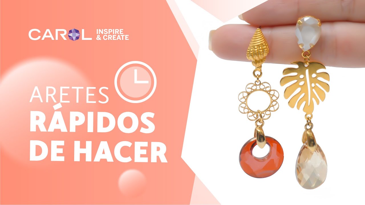 ❤️como hacer ARETES de bisutería en 1 MINUTO con SWAROVSKI!💕