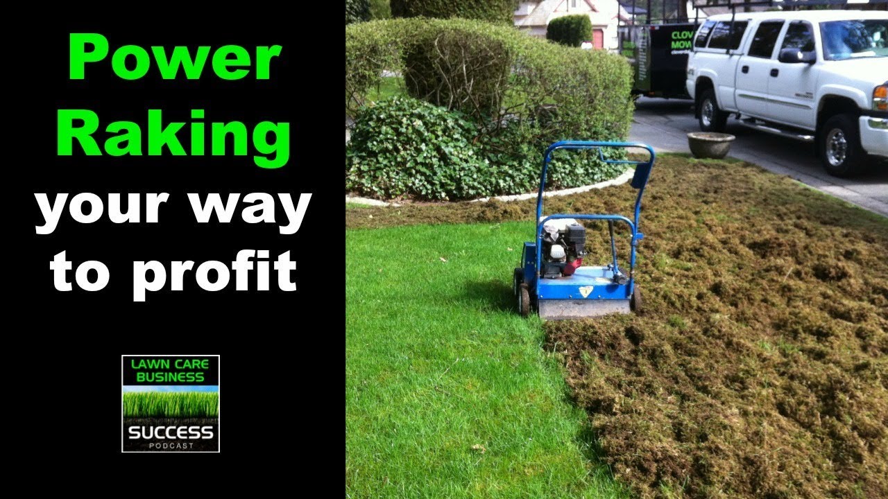 Power raking, dethatching or scarifying lawns in your lawn care business