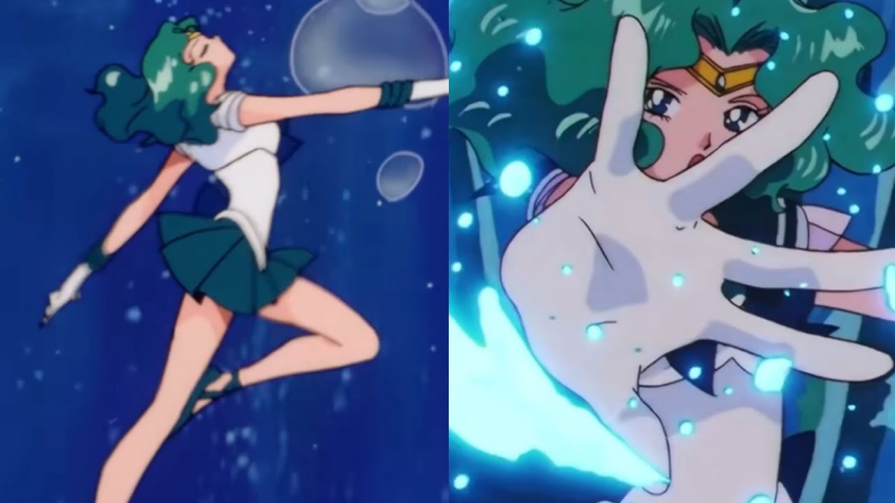 Sailor Neptune All Transformation & Attack