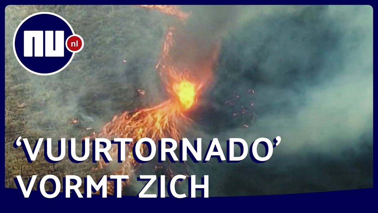 Natuurbrand vormt vuurtornado op veld in Australi&euml; | NU.nl