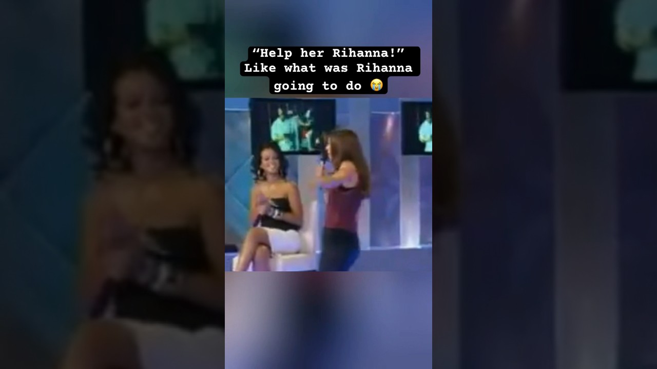 Rihanna smiling through a terrible karaoke cover of Pon De Replay on Tyra&rsquo;s show #rihanna #tyrabanks