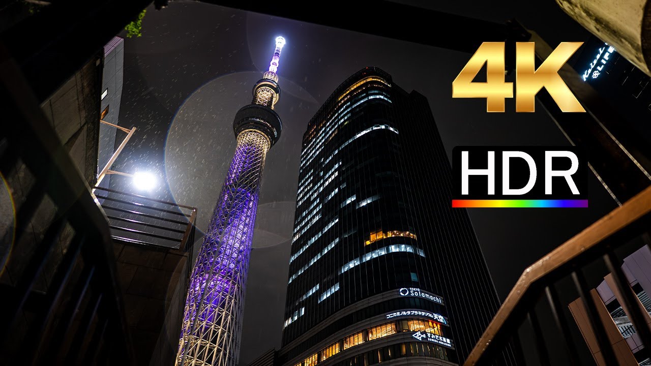 A rainy night walk from Asakusa to Tokyo Skytree – October 2025, in 4K HDR