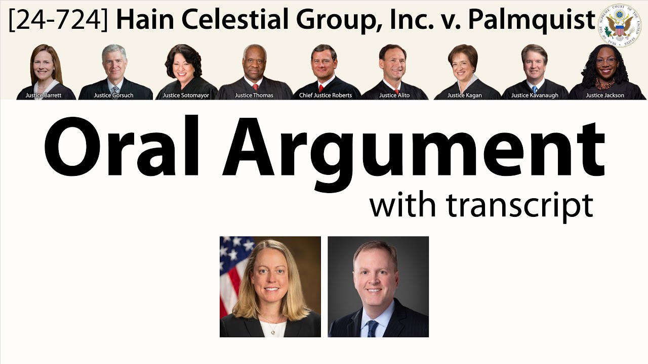 Oral Argument on diversity jurisdiction: Hain Celestial Group, Inc. v. Palmquist
