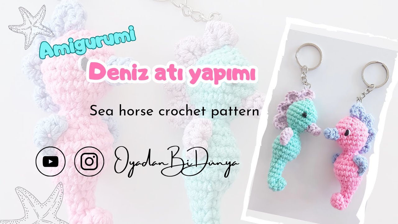 Deniz atı yapımı örgü anahtarlık tarifi #amigurumitarif #amigurumi