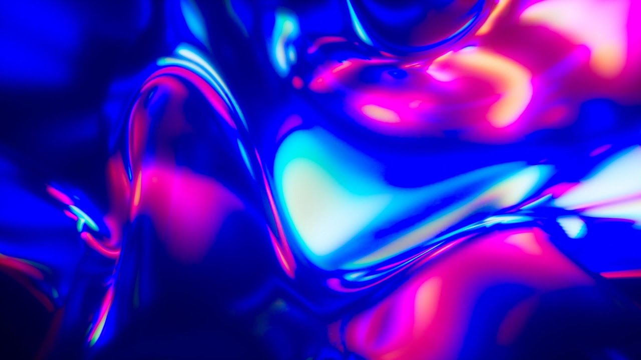 🎬 4K Screensaver – Neon Blue, Pink & Cyan Liquid Reflections | Abstract Loop (No Audio)