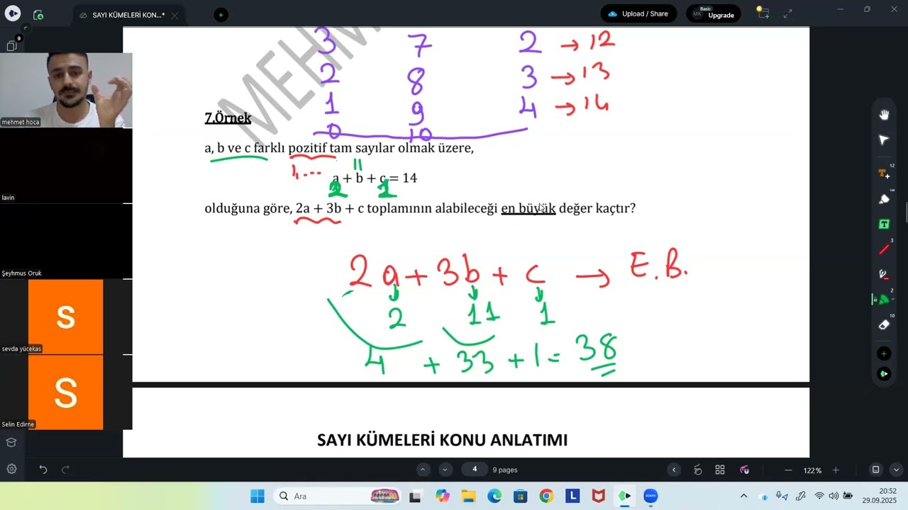 MEHMET HOCA İLE UZAKTAN EĞİTİM PROGRAMI SAYI KÜMELERİ 2.DERS