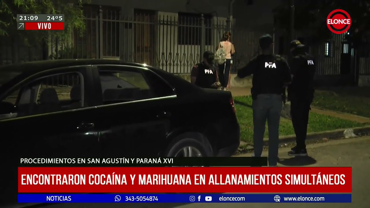 Encuentran cocaína y marihuana en allanamientos simultáneos en Paraná