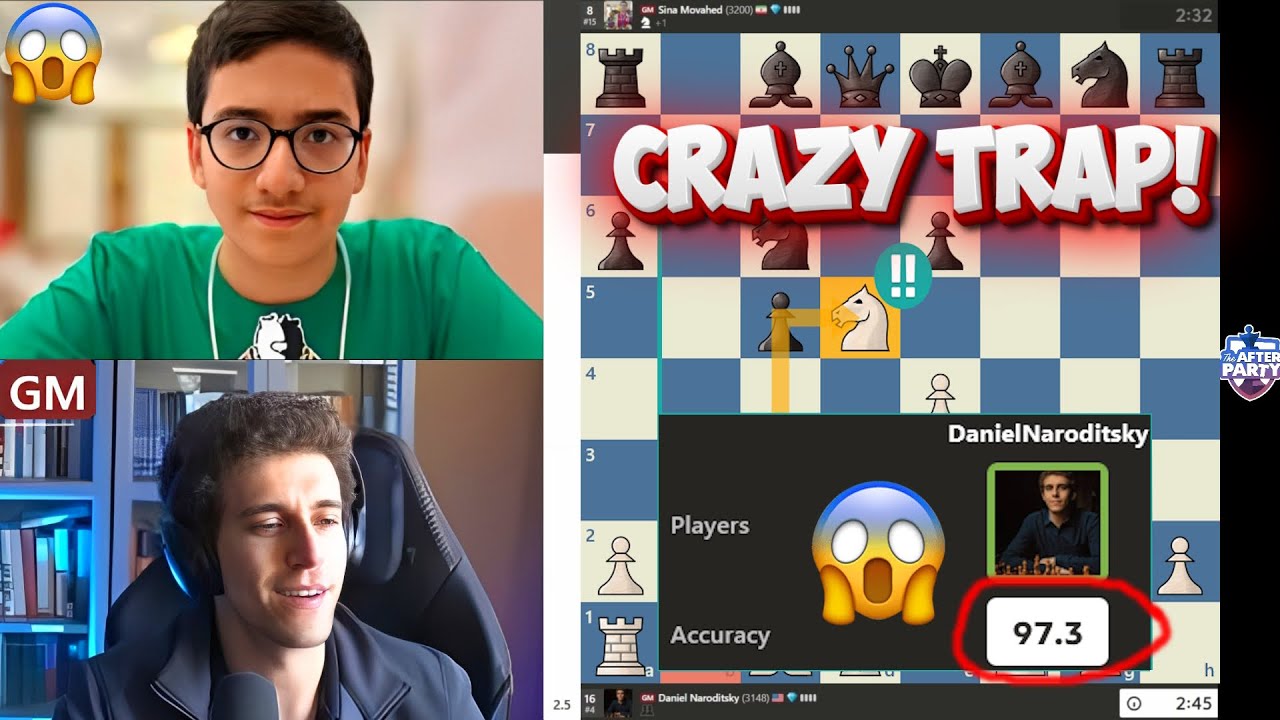 CRAZY TRAP! GM Daniel Naroditsky vs GM Sina Movahed 3200