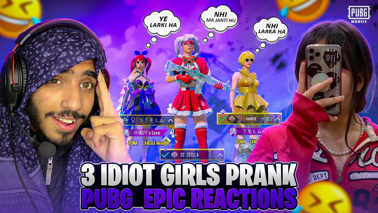 Girl Voice Prank on 3 Idiot Girls 😂 | Funny Reactions in PUBG