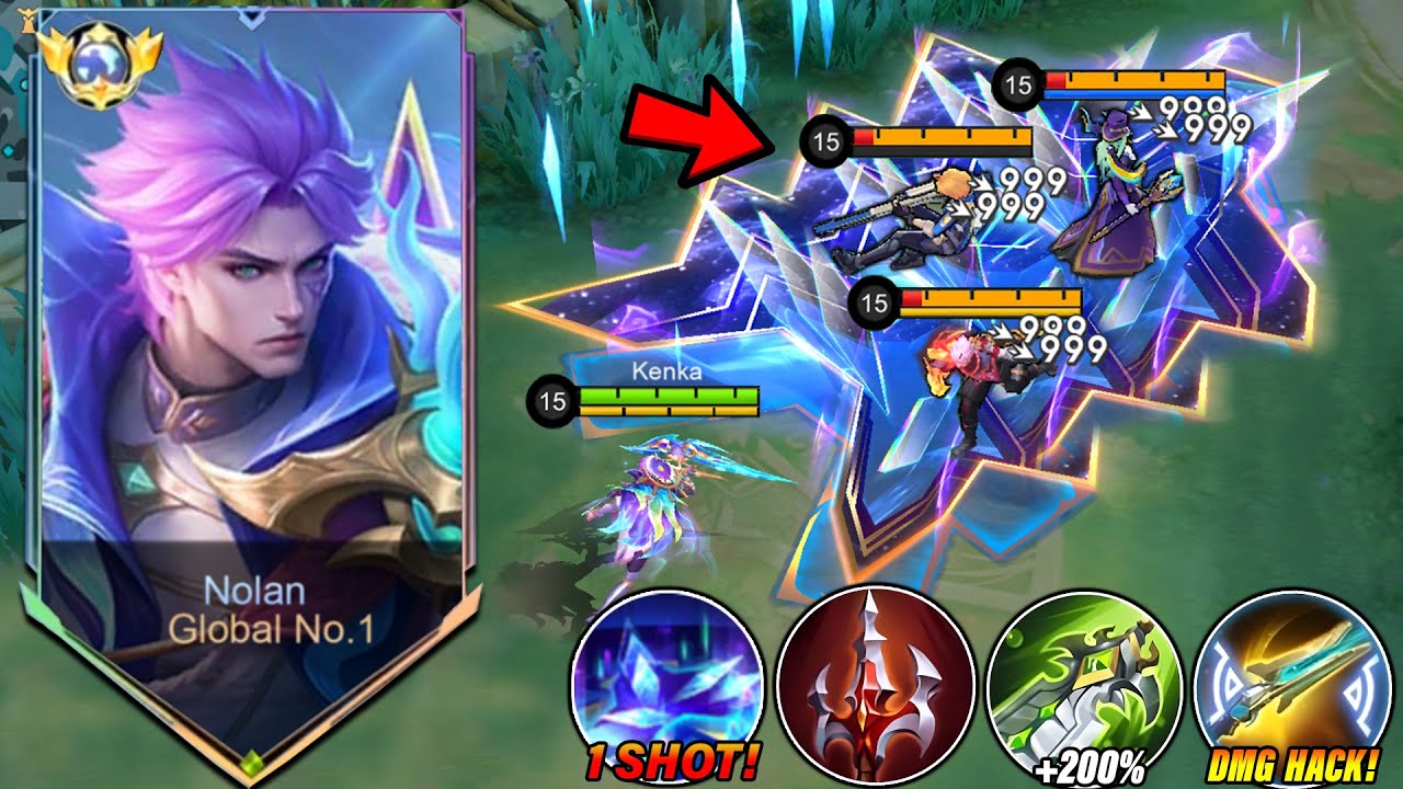 20KILLS!! NOLAN PERFECT AGGRESSIVE BUILD & EMBLEM IN SOLO RANK GAME! (AUTO ONE SHOT!) - MLBB