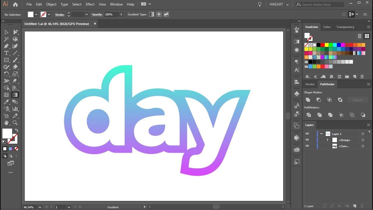 Как обвести текст в Adobe Illustrator