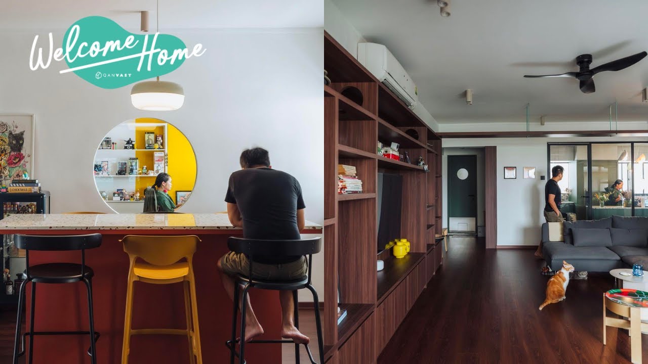 Inside a Quirky, Cat-Friendly 5-room HDB in Geylang | Qanvast Welcome Home Tours