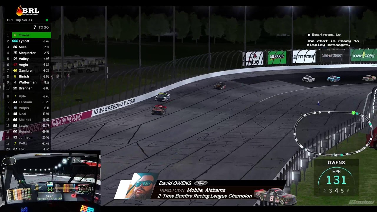 iRacing at Iowa Speedway in the BRL Truck Series