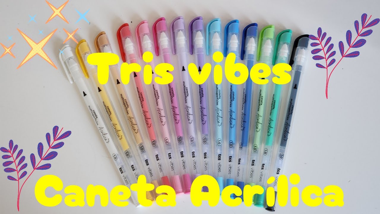 NOVIDADE TRIS VIBES - CANETAS ACRÍLICAS - PONTA 1.0