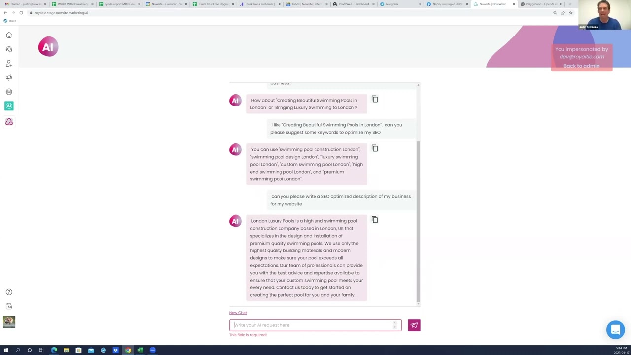 First Nowsite 2.0 AI Beta Demo - The easiest marketing system ever.  Now powered by the AI of GPT3.