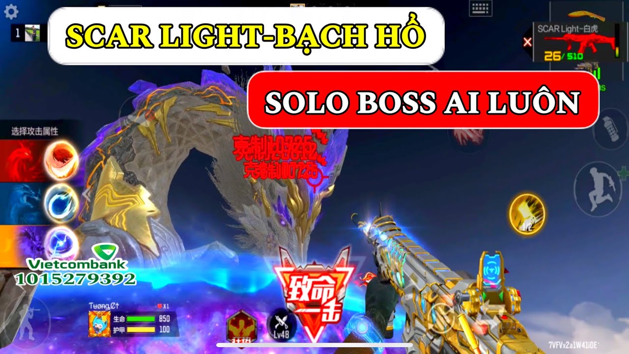 CF Mobile | Test SCAR LIGHT-BẠCH HỔ Trong Chế Độ AI Solo Luôn Boss Rồng Cho Máu Hehe | Tường CT