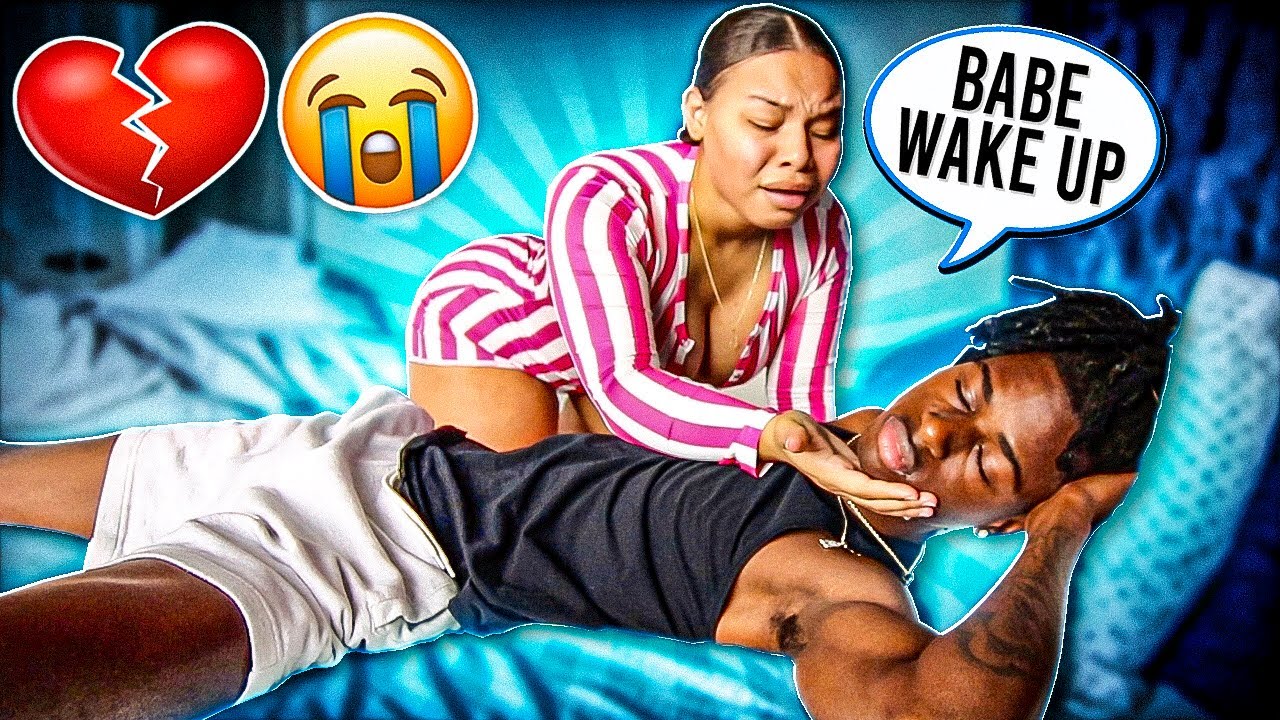 NOT WAKING UP PRANK ON GIRLFRIEND!! (Cute Reaction)