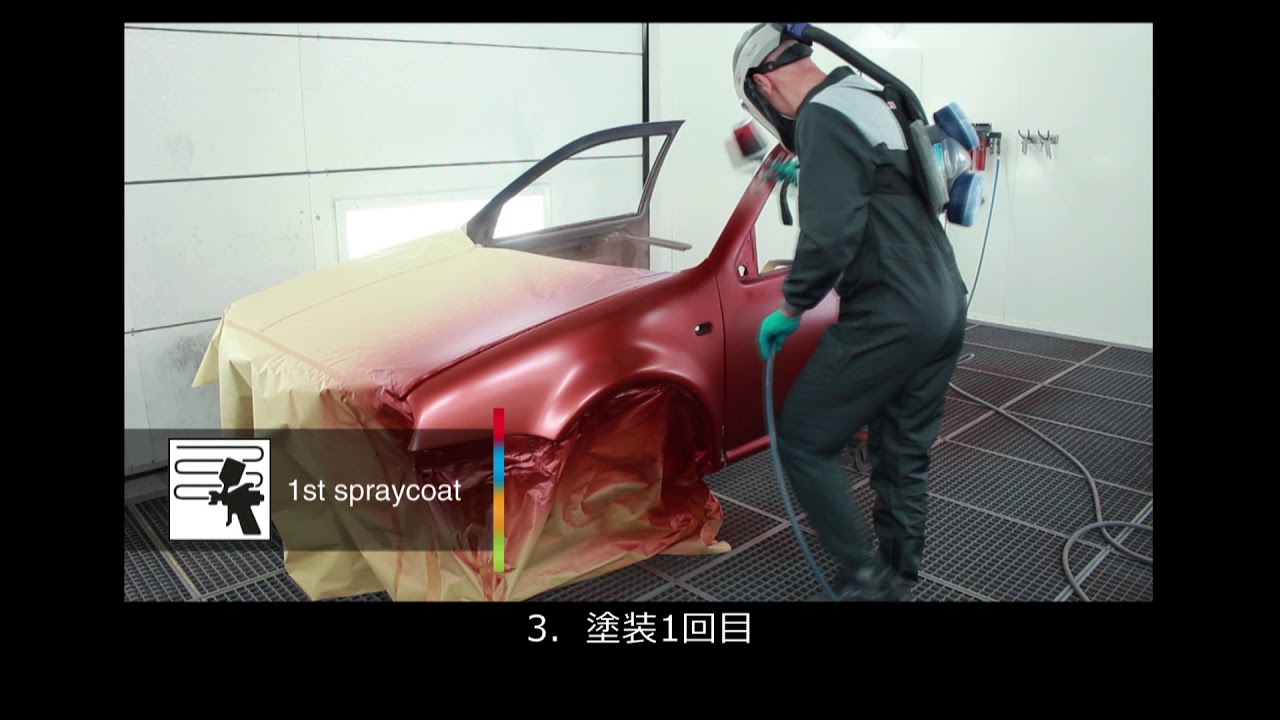 ONYX HD による隣接パネルのボカシ塗装：マツダCX-5 ソウルレッドクリスタルメタリック