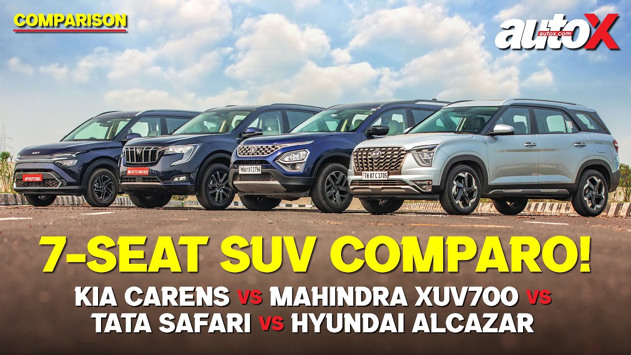 Лучший 7-местный внедорожник до 25 лакхов рупий! | Carens против Alcazar против Safari против XUV...