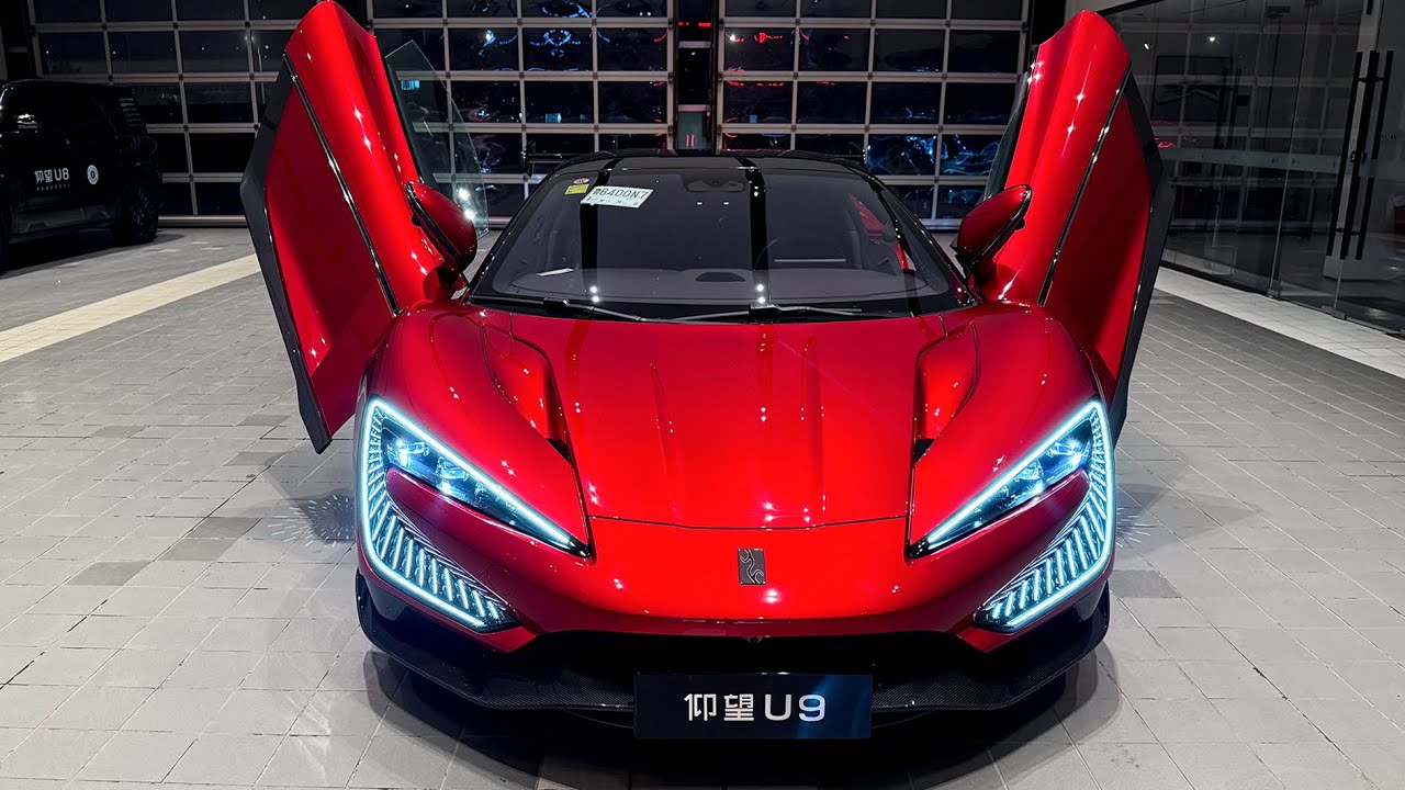 BYD Yangwang U9 - 1300hp Supercar Exterior and interior, Jumping and Dancing performance 4k