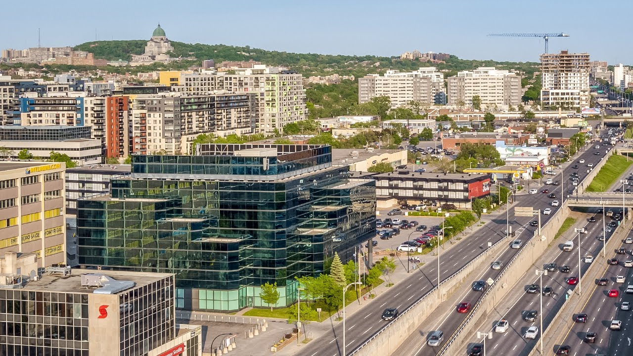 Commercial real estate video tour of modern building in Montreal
