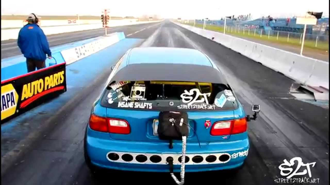 Street2Track Berto's AWD civic get so close to hitting that 8 sec pass with a 9.08 at 146